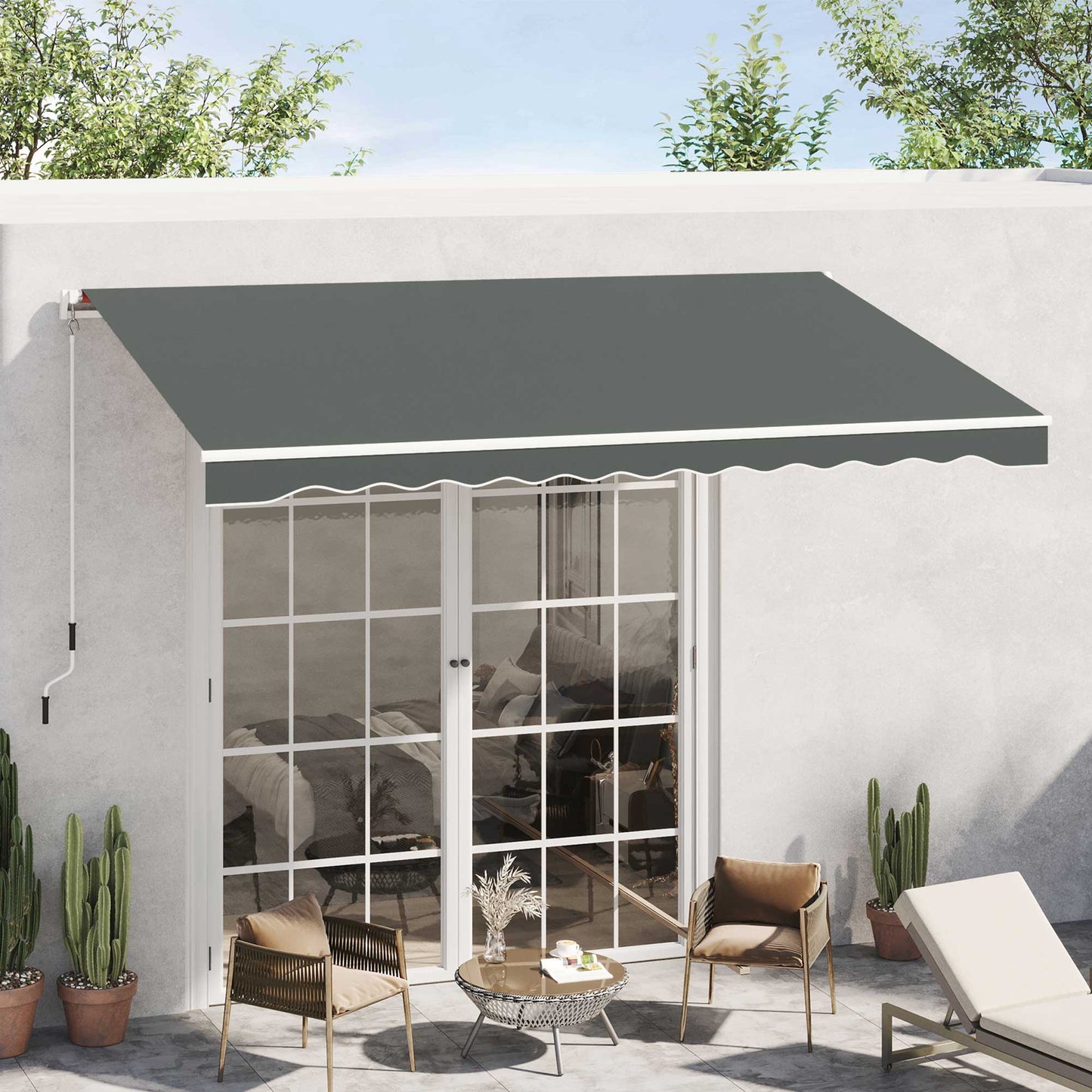 Outsunny Techo De Repuesto Para Toldo 382x240 Cm Protección Uv Gris_1