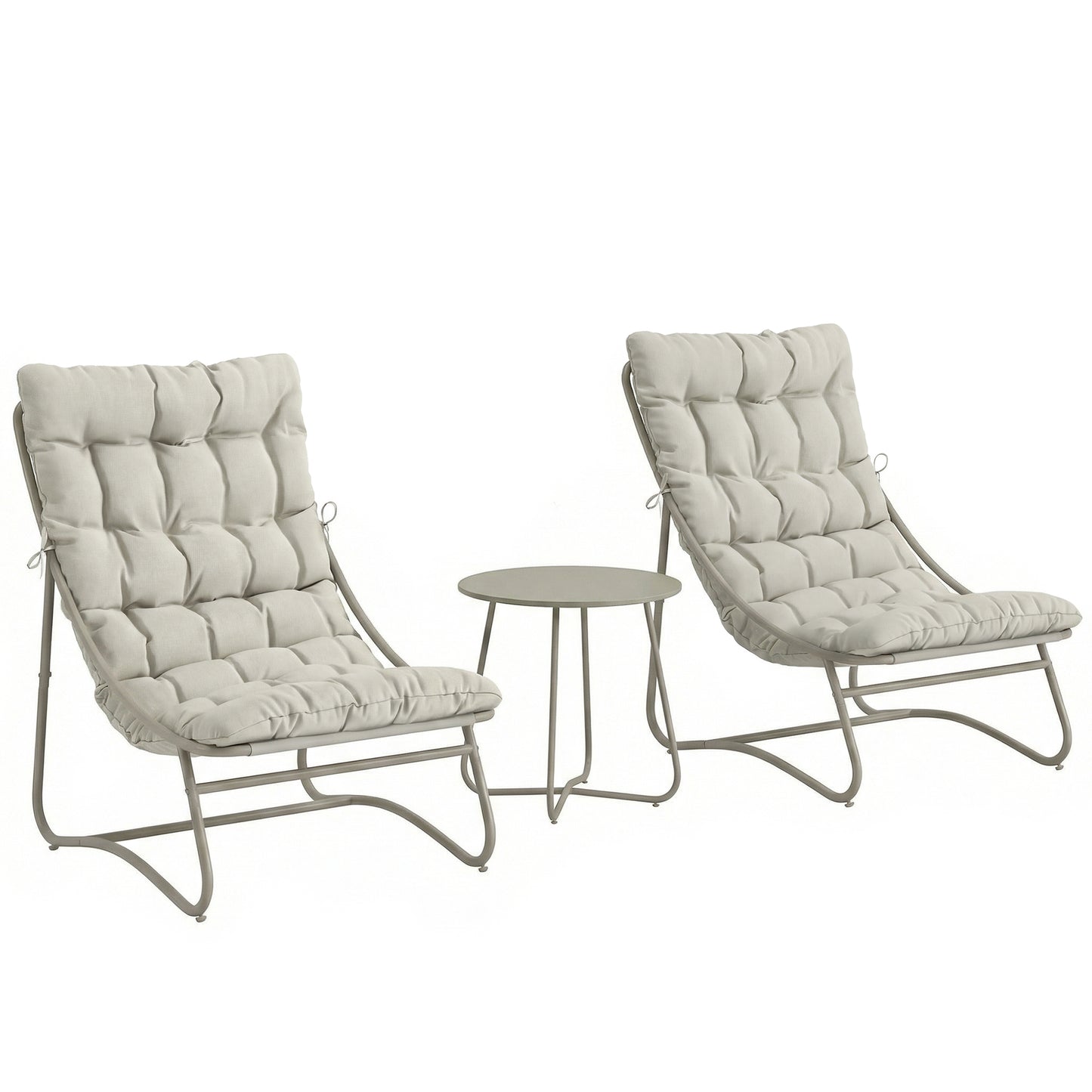 Outsunny Conjunto De Mesa Y Sillas De Terraza Exterior De 3 Piezas_0