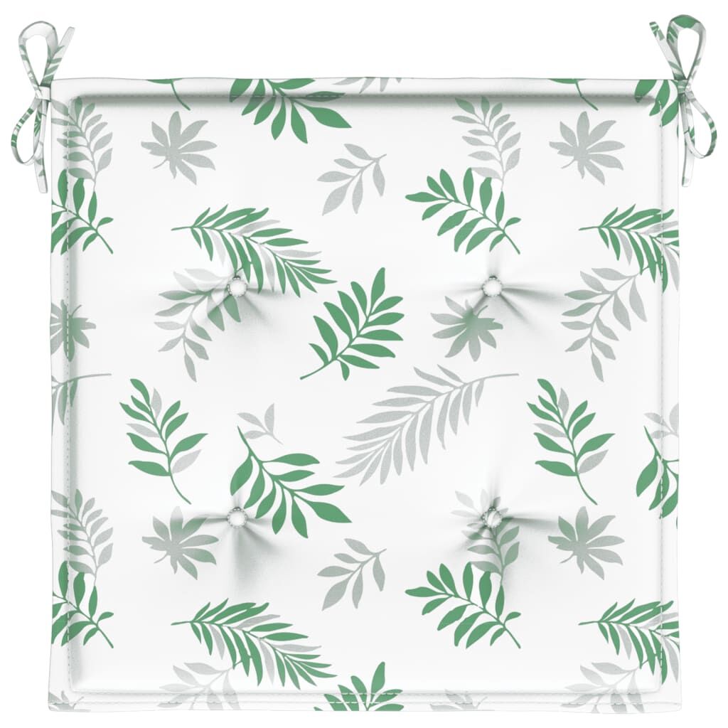 Vidaxl Cojines De Silla 4 Uds Tela Estampado De Hojas 50x50x3 Cm_4