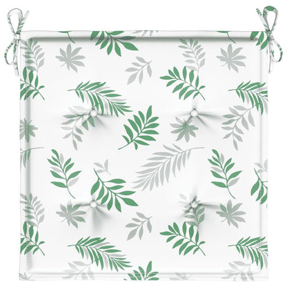 Vidaxl Cojines De Silla 4 Uds Tela Estampado De Hojas 50x50x3 Cm_4