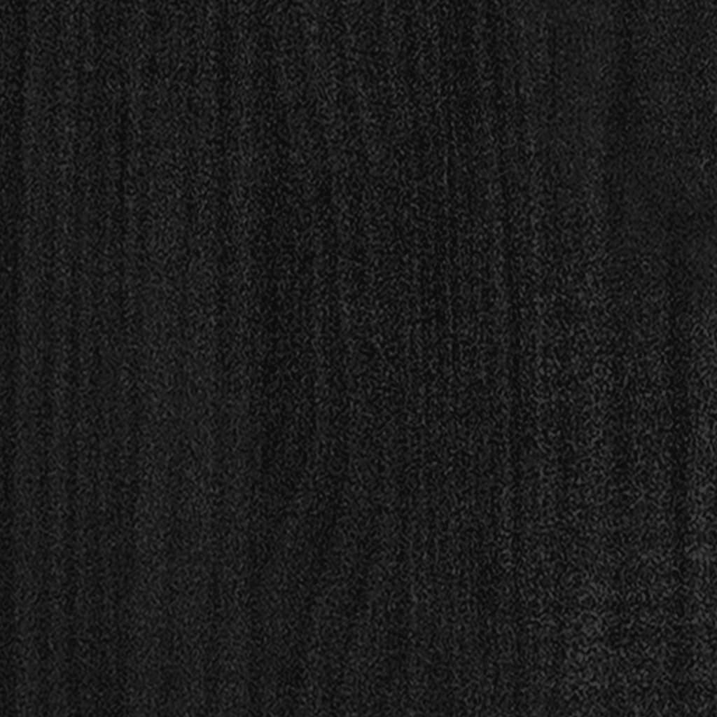 Jardinera De Madera Maciza De Pino Negro 40x40x70 Cm_5