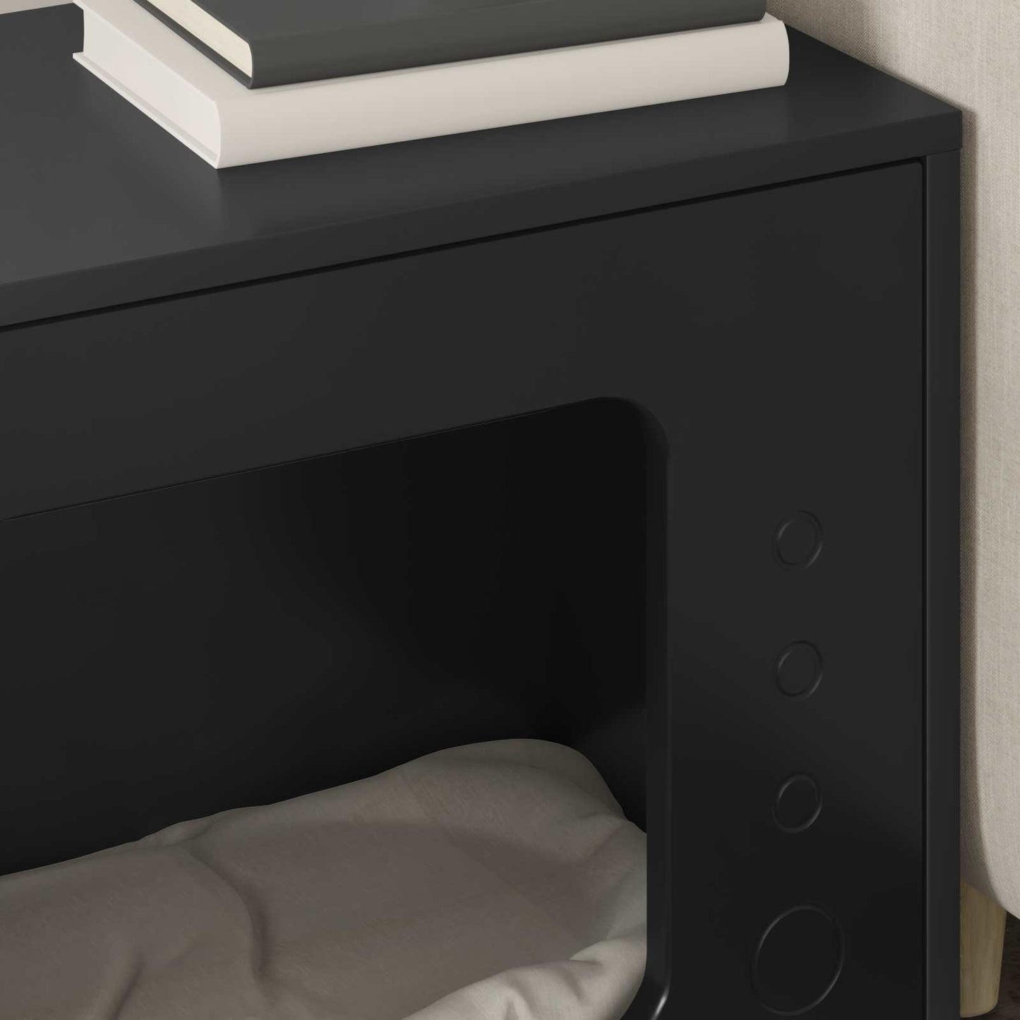 Casa Para Gatos Negro 51 X 30 X 42,5 Cm Madera De Ingeniería_3