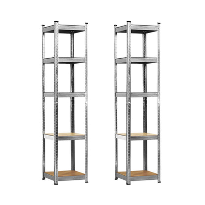 Pack 2 Estanterías Modulares Con 5 Baldas Ajustables 180x40x40cm 175kg O91_0