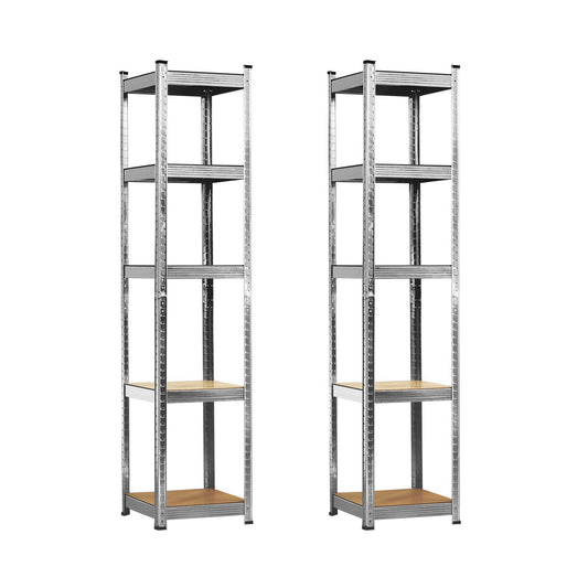 Pack 2 Estanterías Modulares Con 5 Baldas Ajustables 180x40x40cm 7house_0