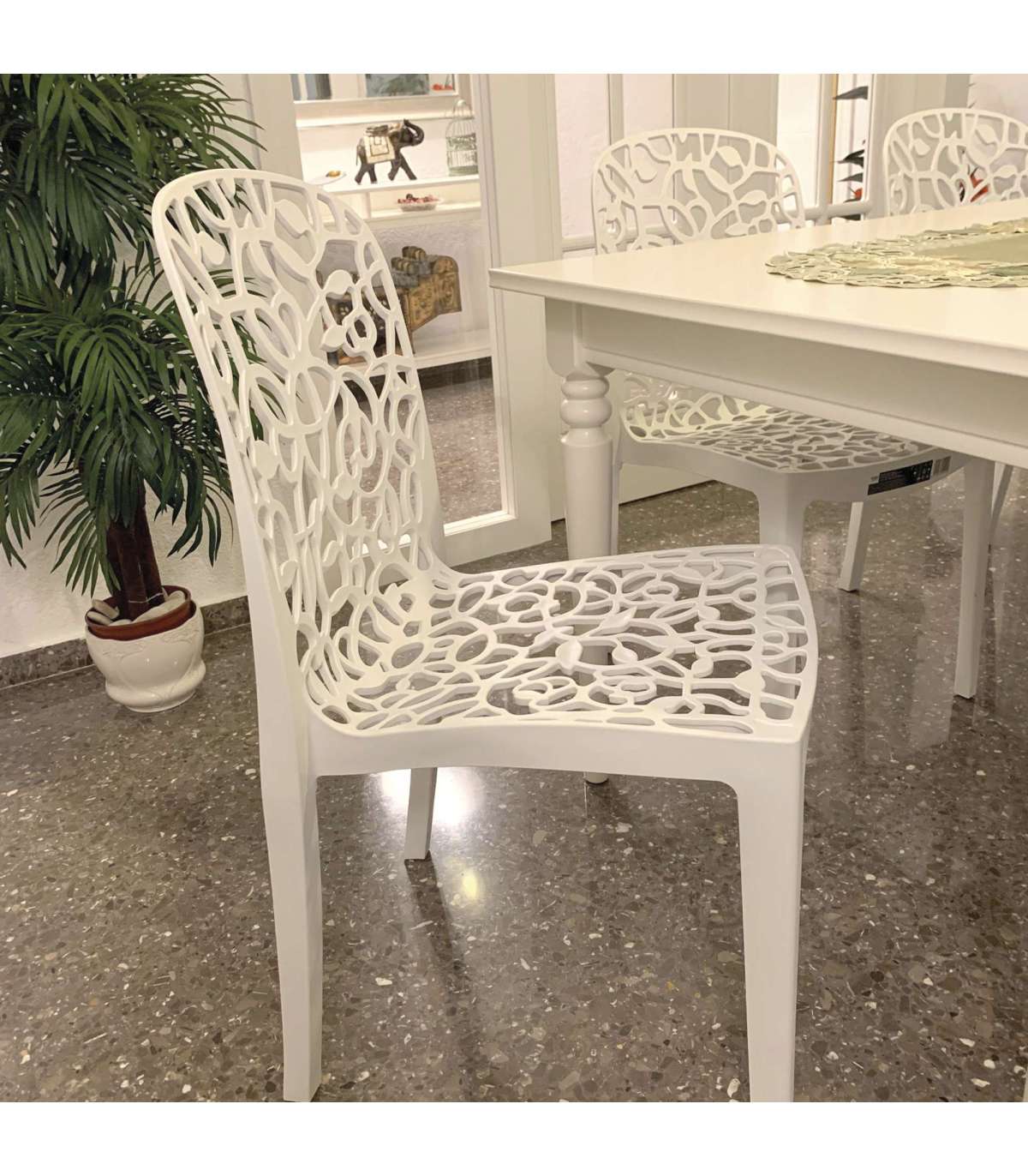 Silla Para Terraza O Jardín Modelo America Acabado Blanco._5
