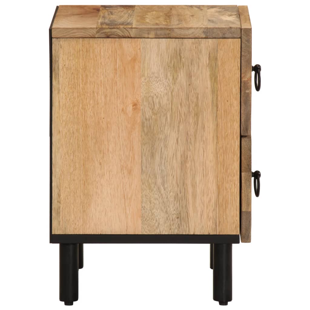 Mesita De Noche De Madera Maciza De Mango 40x33x46 Cm_4