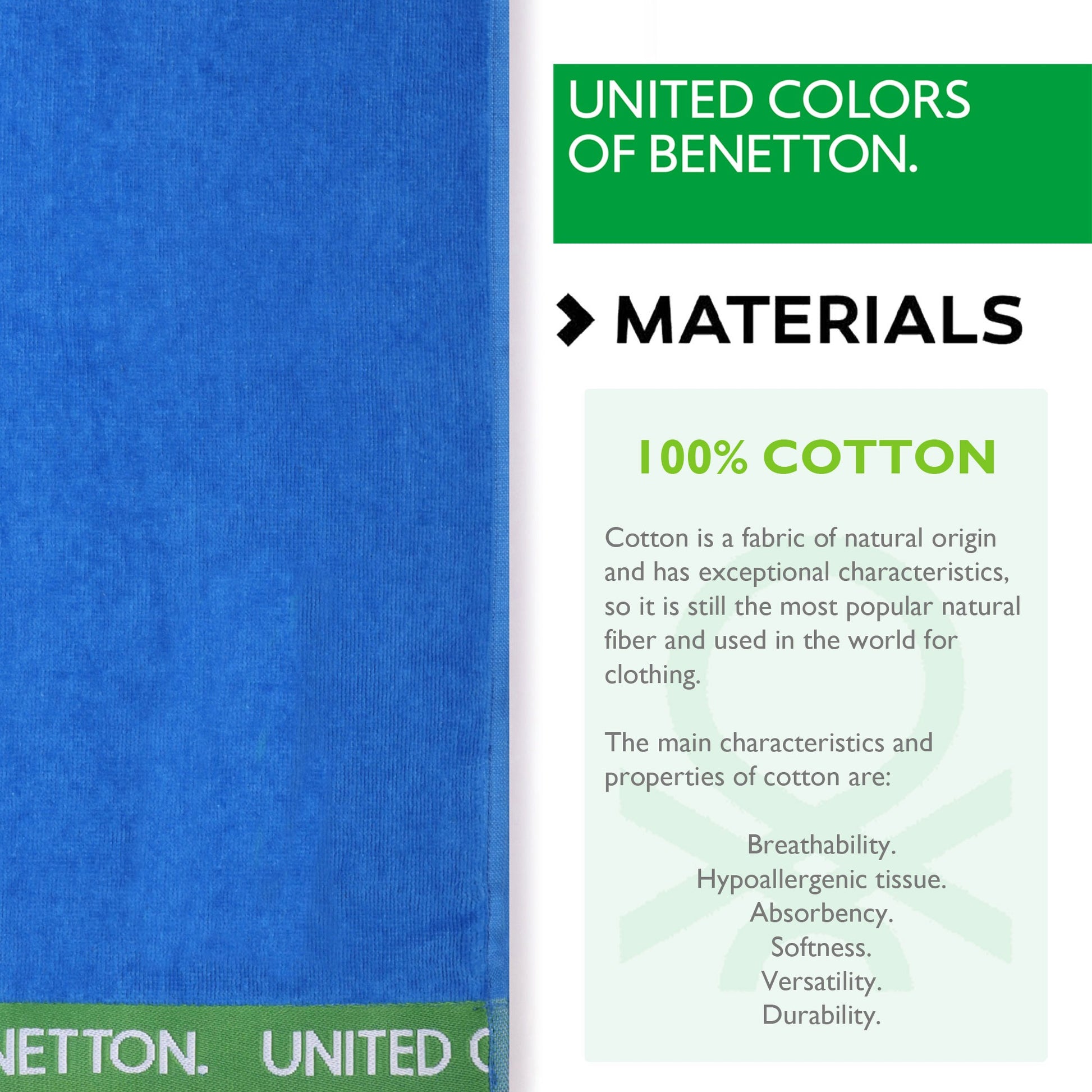 Set 2 Toalla De Playa 90x160cm 380gsm Velour 100%algodon Azul Casa Benetton_2