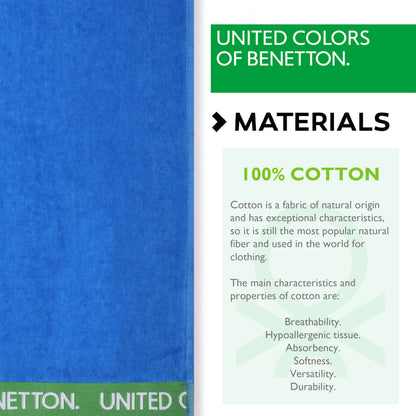 Set 2 Toalla De Playa 90x160cm 380gsm Velour 100%algodon Azul Casa Benetton_2