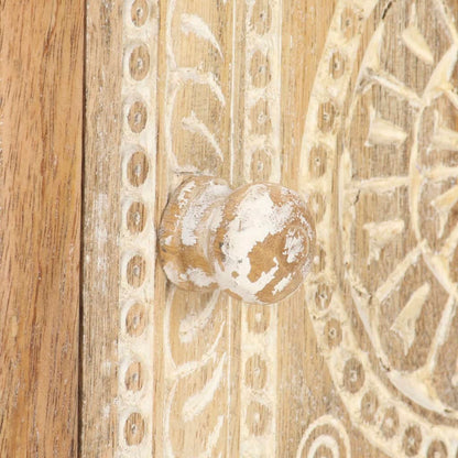 Mesa De Centro De Madera Maciza De Mango 90x50x35 Cm_4
