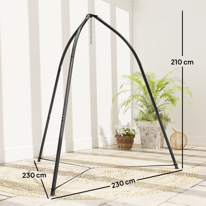 Outsunny Soporte Para Silla Colgante De Metal Con Cadena Ajustable Base Estable_2