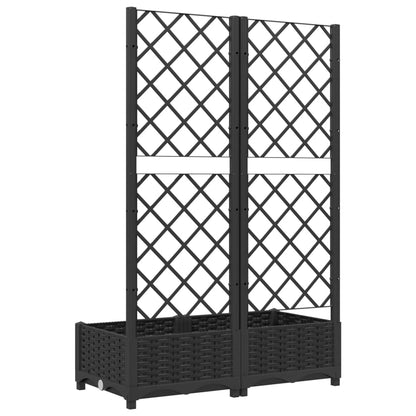 Jardinera De Jardín Con Enrejado, Color Negro, 80 X 40 X 121,5 Cm, Pp_3