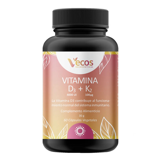 Vitamina D3 K2 Vecos 60 capsulas