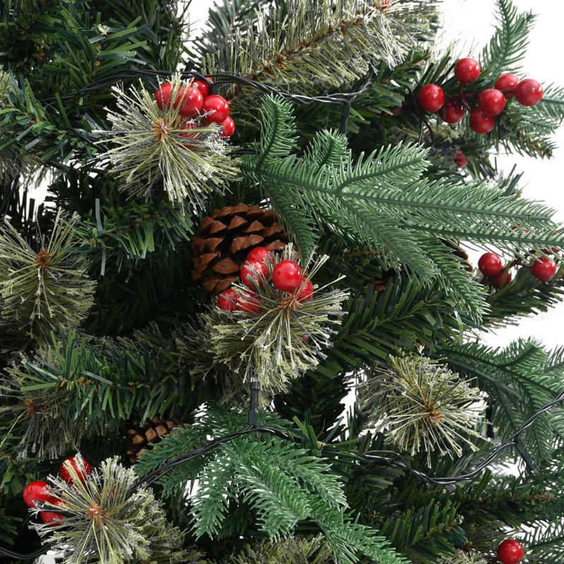Vidaxl Árbol De Navidad Con Luces Y Piñas Pvc Con Pe Verde 195 Cm_5
