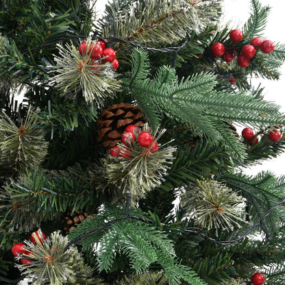 Vidaxl Árbol De Navidad Con Luces Y Piñas Pvc Con Pe Verde 195 Cm_5