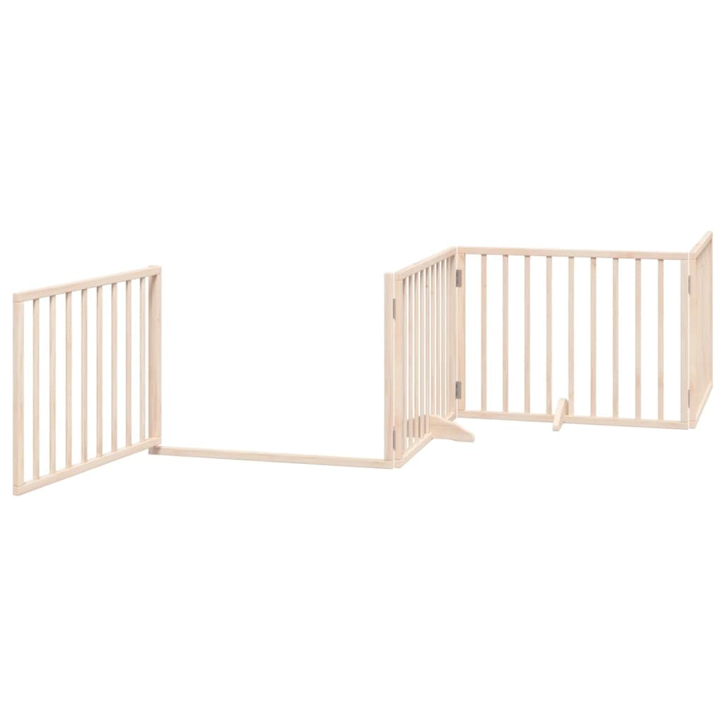 Vidaxl Puerta Para Perros Con Puerta Plegable De 4 Paneles, 320 Cm, Madera De Álamo_3