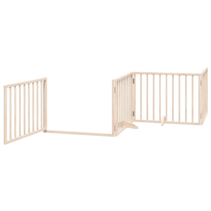 Vidaxl Puerta Para Perros Con Puerta Plegable De 4 Paneles, 320 Cm, Madera De Álamo_3