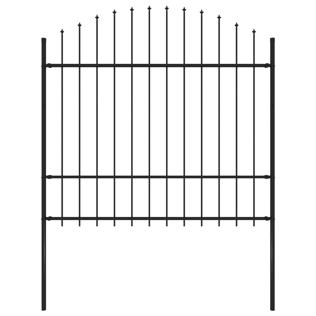 Valla De Jardín Con Puntas Acero Negro (1,5-1,75)x1,7 M / Vetonek_2