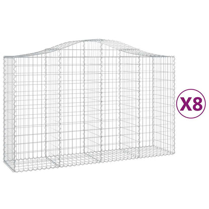 Cestas De Gaviones 8 Uds Forma De Arco Hierro 200x50x120/140 Cm_0