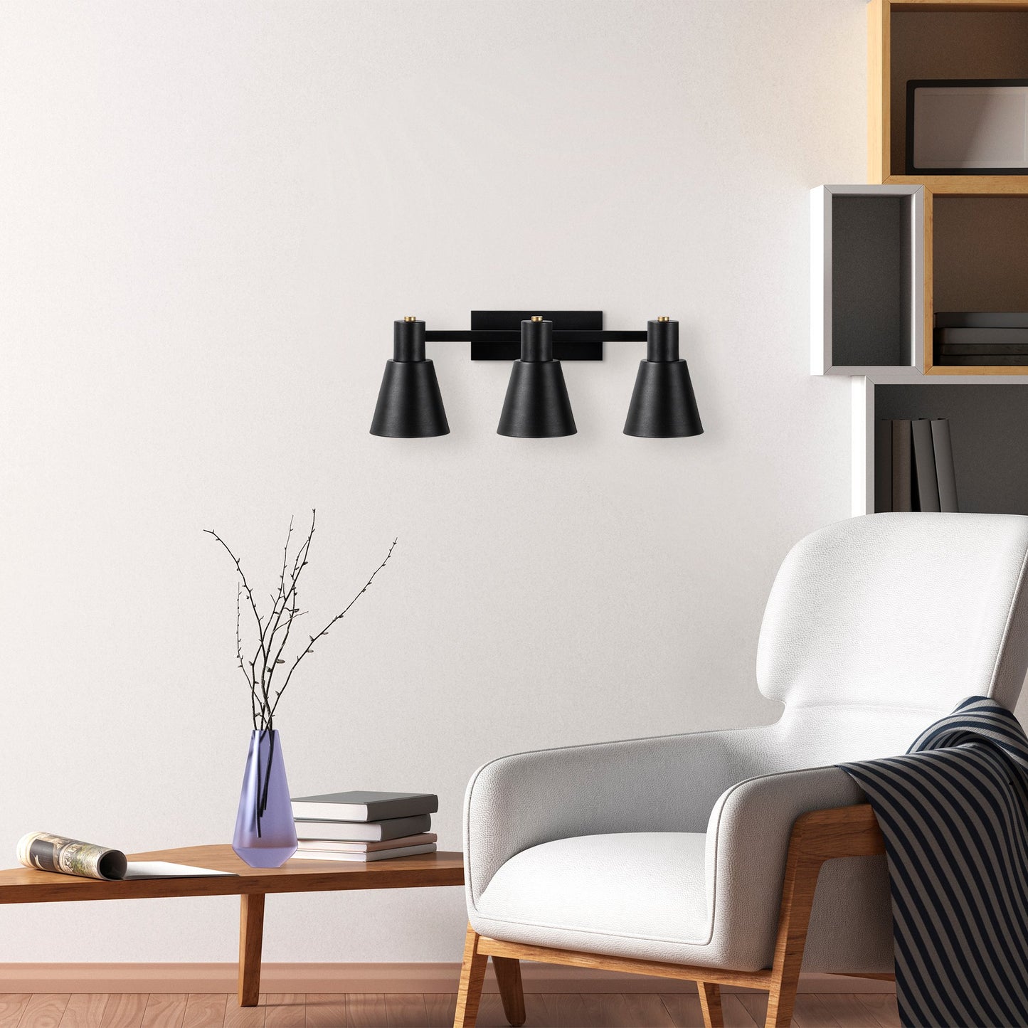 Aplique De Pared, Metal , Negro, 60x21x21, Casquillo 3 X E27 Max 40 W_5