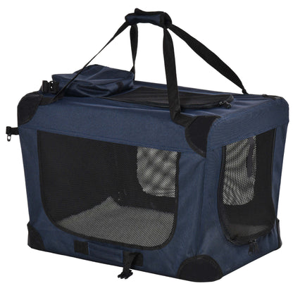 Pawhut Transportín Perro Gato Transpirable Con 3 Puertas Ventana De Malla_0