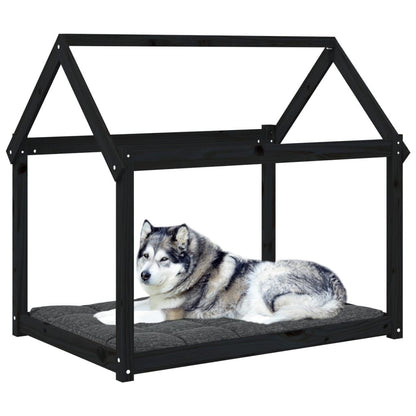 Vidaxl Cama Para Perros Madera Maciza De Pino Negro 111x80x100 Cm_3