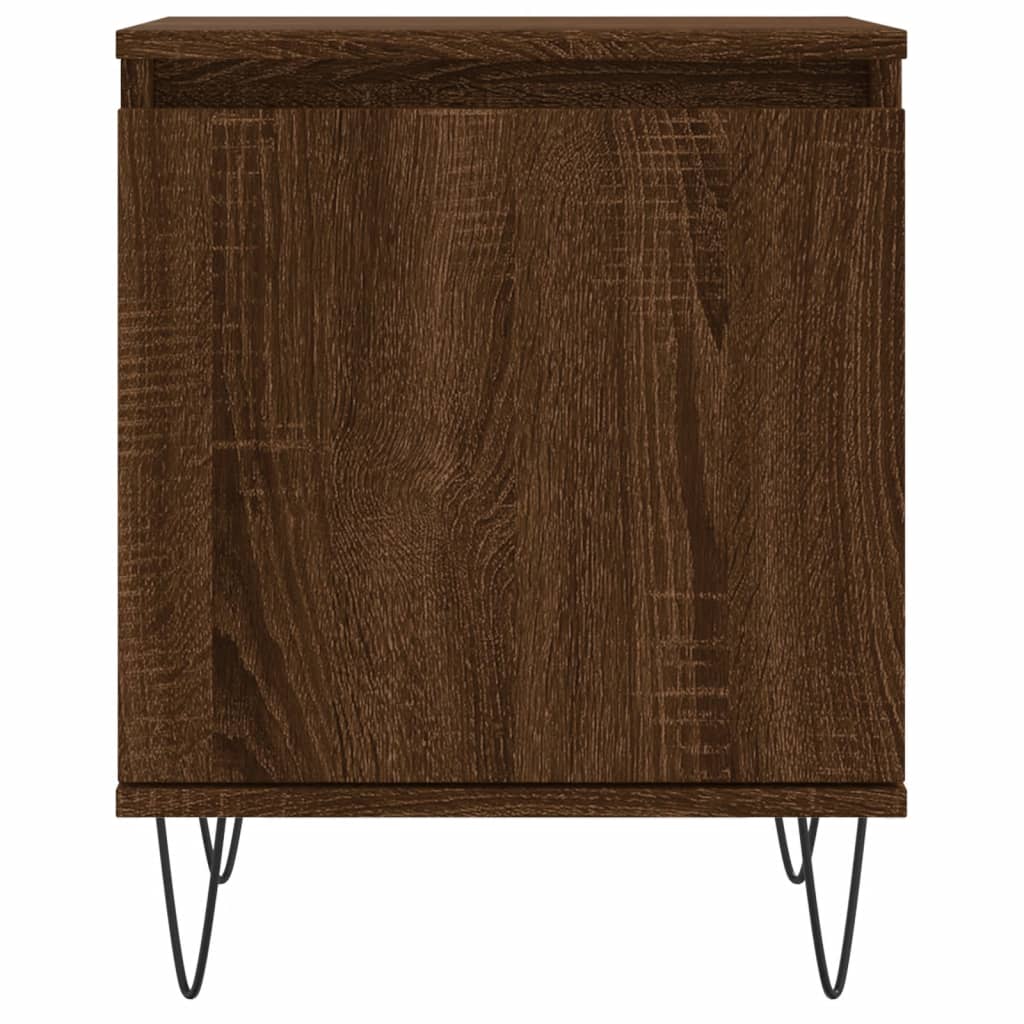Mesita De Noche Madera De Ingeniería Roble Marrón 40x30x50 Cm_3