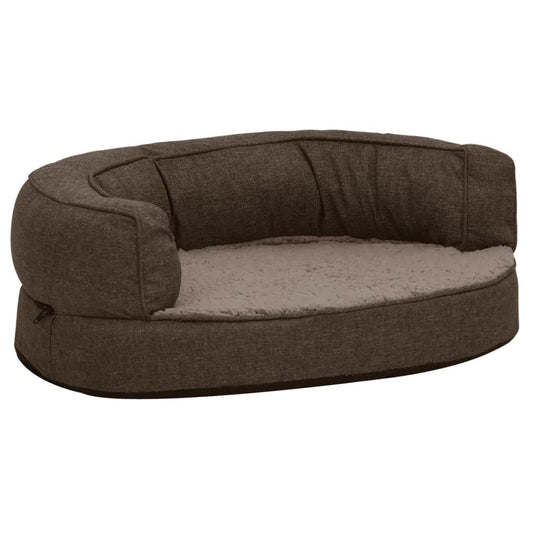 Vidaxl Colchón De Cama De Perro Ergonómico Aspecto Lino Marrón 60x42cm_0