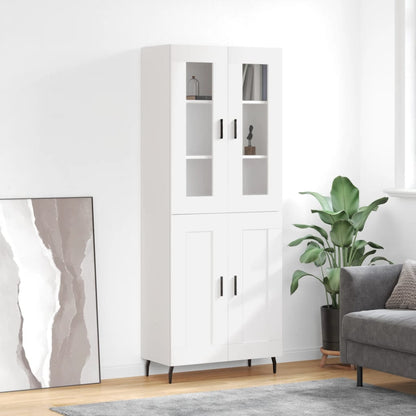 Aparador Alto Madera Contrachapada Blanco 69,5x34x180 Cm_0