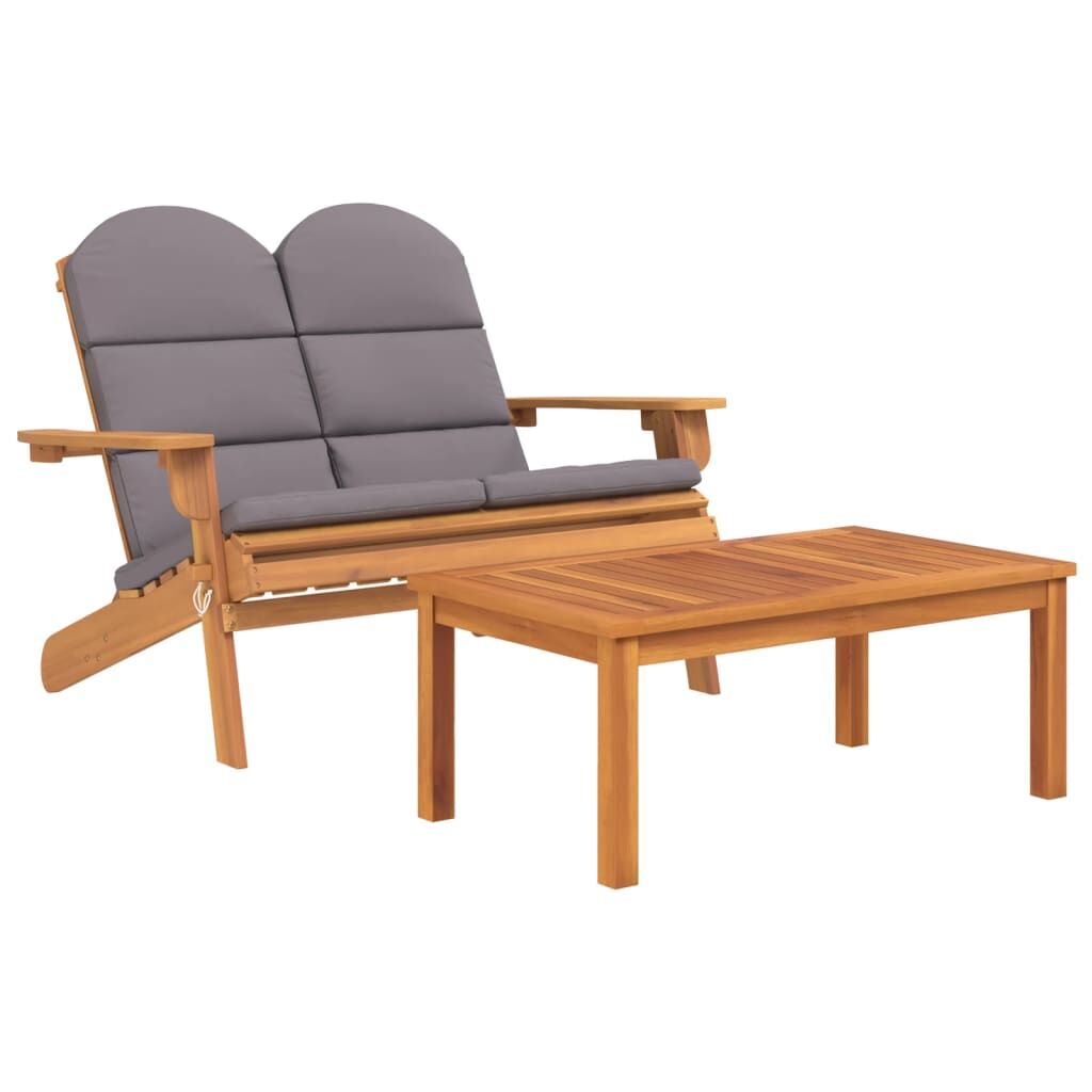 Vidaxl Juego De Muebles De Jardín Adirondack 2 Piezas Madera Acacia_0