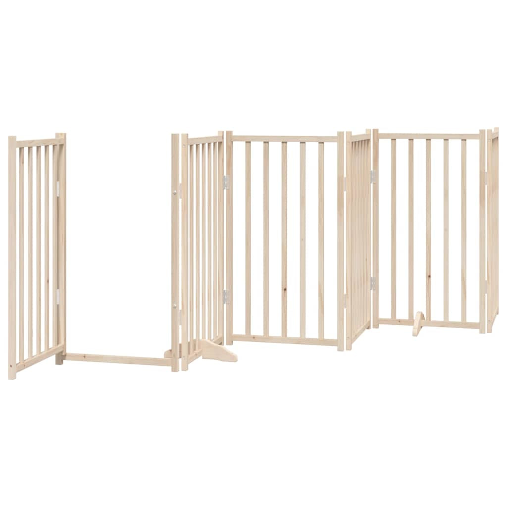 Vidaxl Puerta Para Perros Con Puerta Plegable De 6 Paneles, 300 Cm, Madera Maciza De Abeto_3