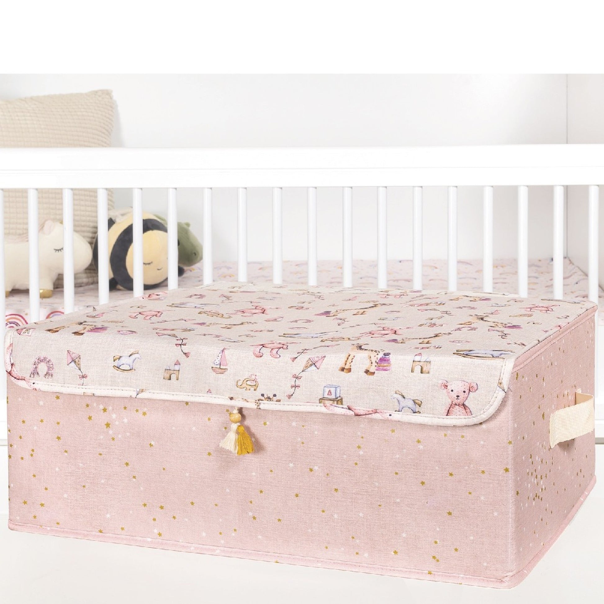 Caja Organizadora Plana Con Tapa Rosa_2