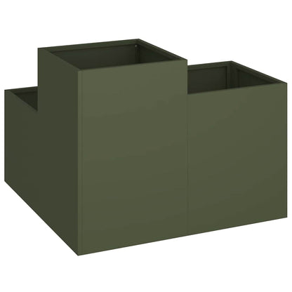 Maceta Para Jardín Verde Oliva 80 X 80 X 60 Cm Acero_4