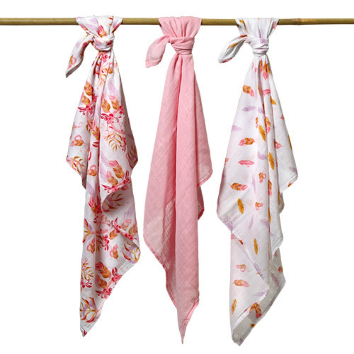 Pack 3 Muselinas Bambú Organico 70x70 Cm Rose_4