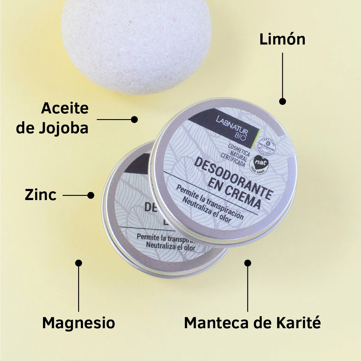 Desodorante en Crema Bio Labnatur 50 ml | Control del Mal Olor | Sin Sales de Aluminio | Piel Sensible_1