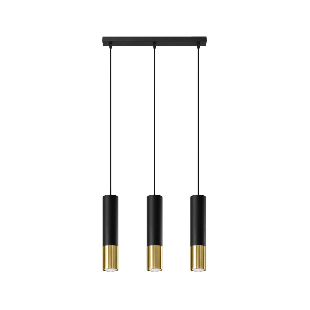 Lámpara De Techo Loopez 3l Negro, Gu10/dorado_1