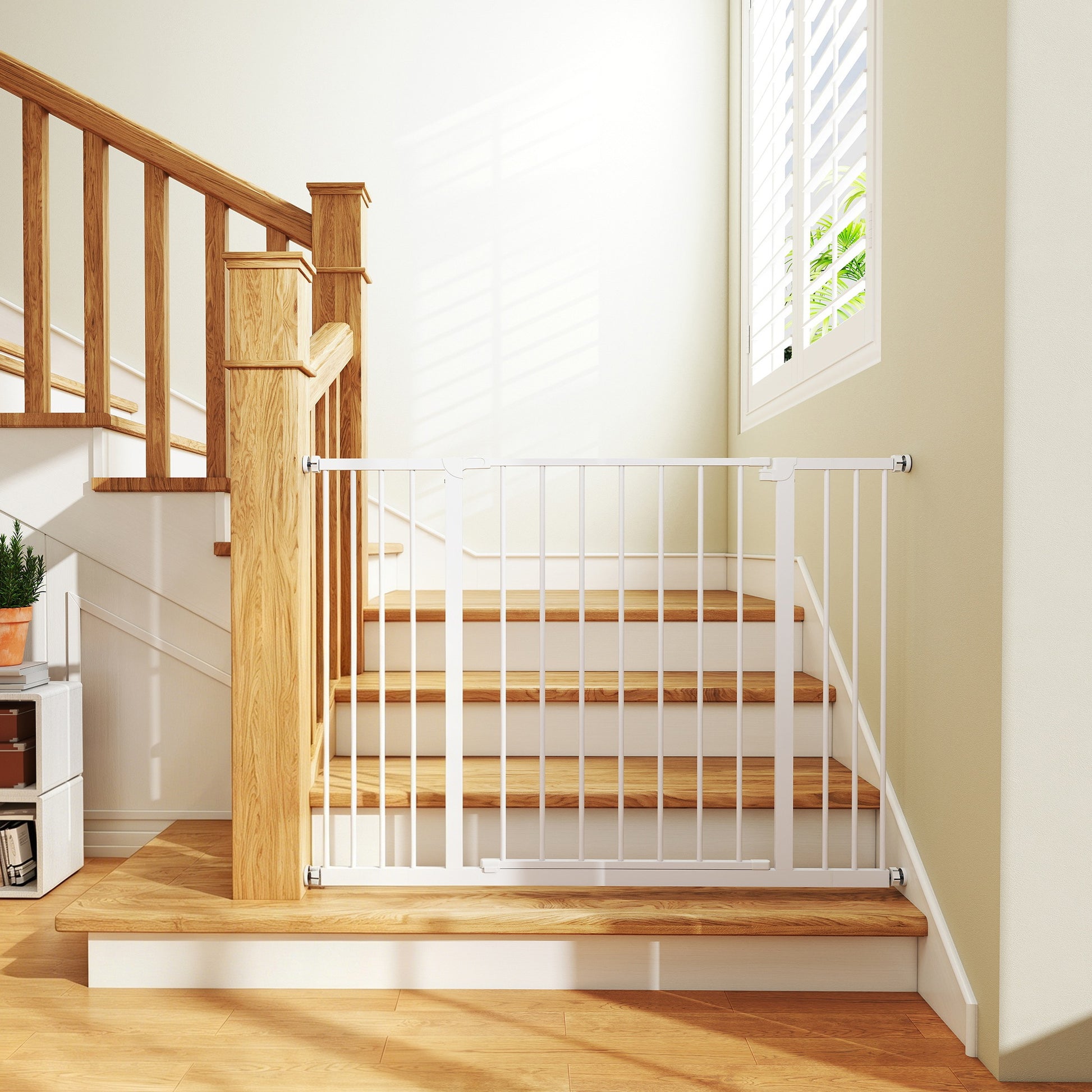 Pawhut Barrera De Seguridad Extensible Puertas Escaleras Metálica Para Perros_1