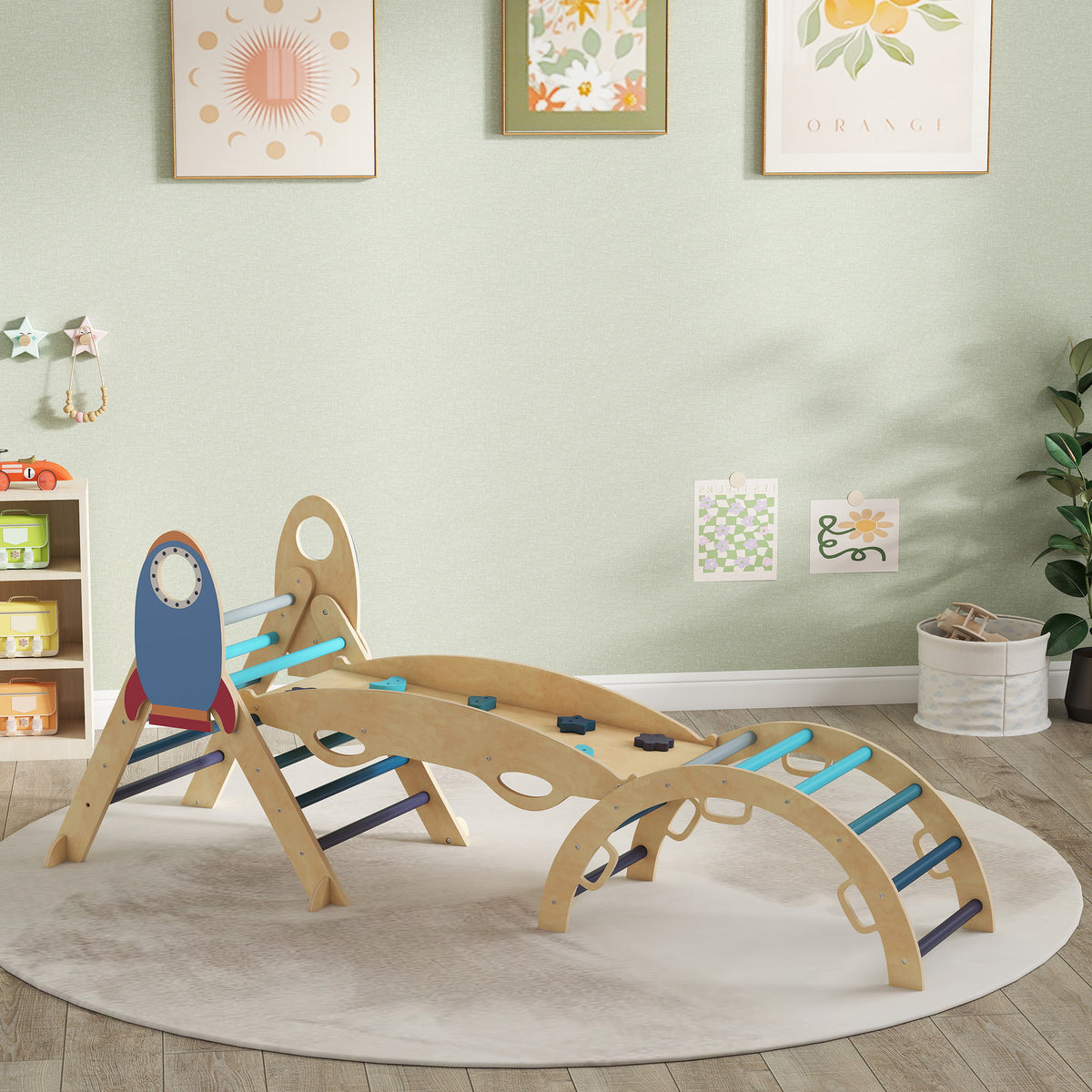 Triángulo De Escalada Aiyaplay Madera Contrachapada Azul 193x74.5x38 Cm 331-103v00bu_1