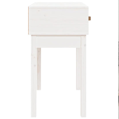 Mesa Consola De Madera Maciza De Pino Blanco 76,5x40x75 Cm_3