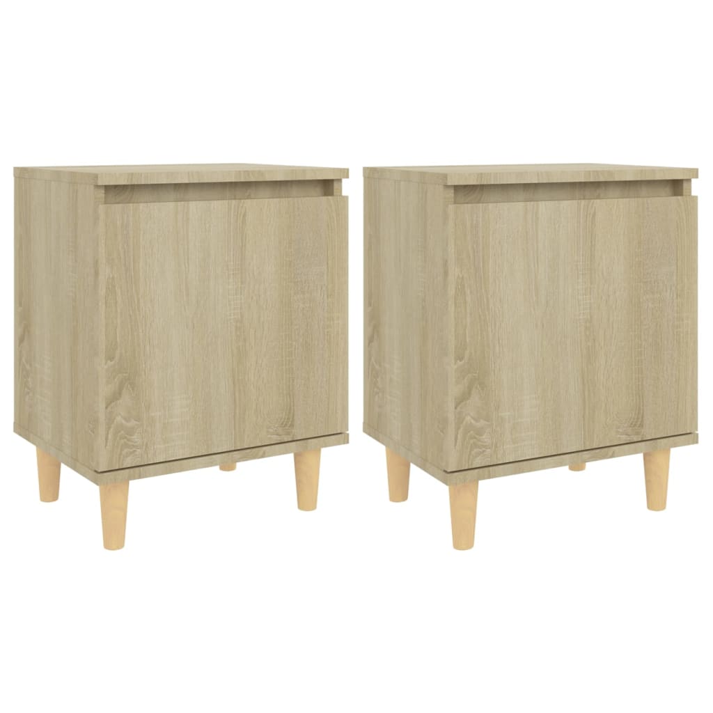 Mesitas De Noche 2 Uds Con Patas Madera Roble Sonoma 40x30x50cm_0