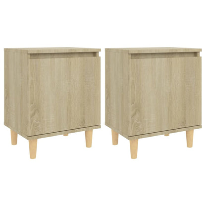 Mesitas De Noche 2 Uds Con Patas Madera Roble Sonoma 40x30x50cm_0