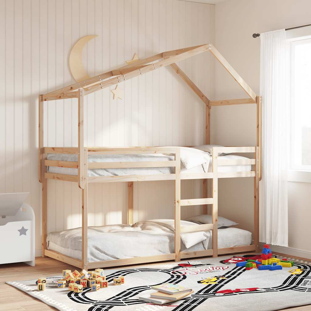 Techo De Cama Infantil Madera Maciza Pino 213x85,5x144,5 Cm_1