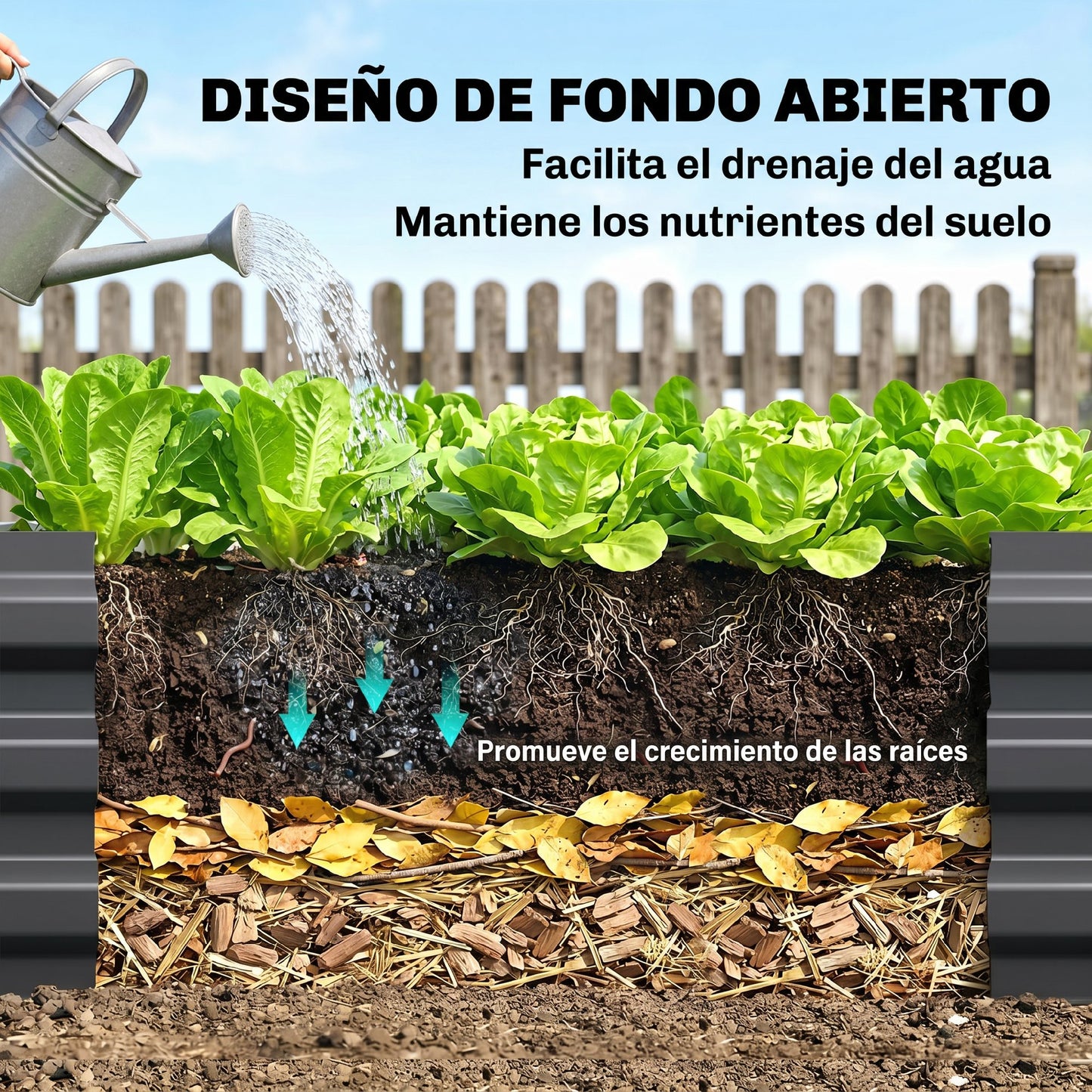 Outsunny Jardinera Elevada De Acero Galvanizado Con Fondo Abierto Gris_5
