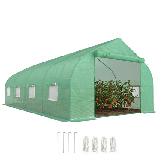 Invernadero De Jardín Outsunny Blanco 8 Ventanas 6x3x2m_0