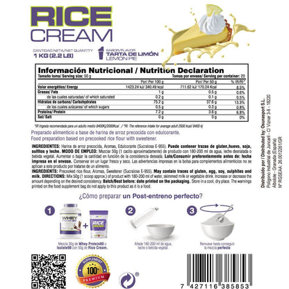 Rice Cream (crema De Arroz Pregelatinizada) - 1kg - Pastel De Limón - Fuente De Carbohidratos De Buena - Masmusculo Supp_5