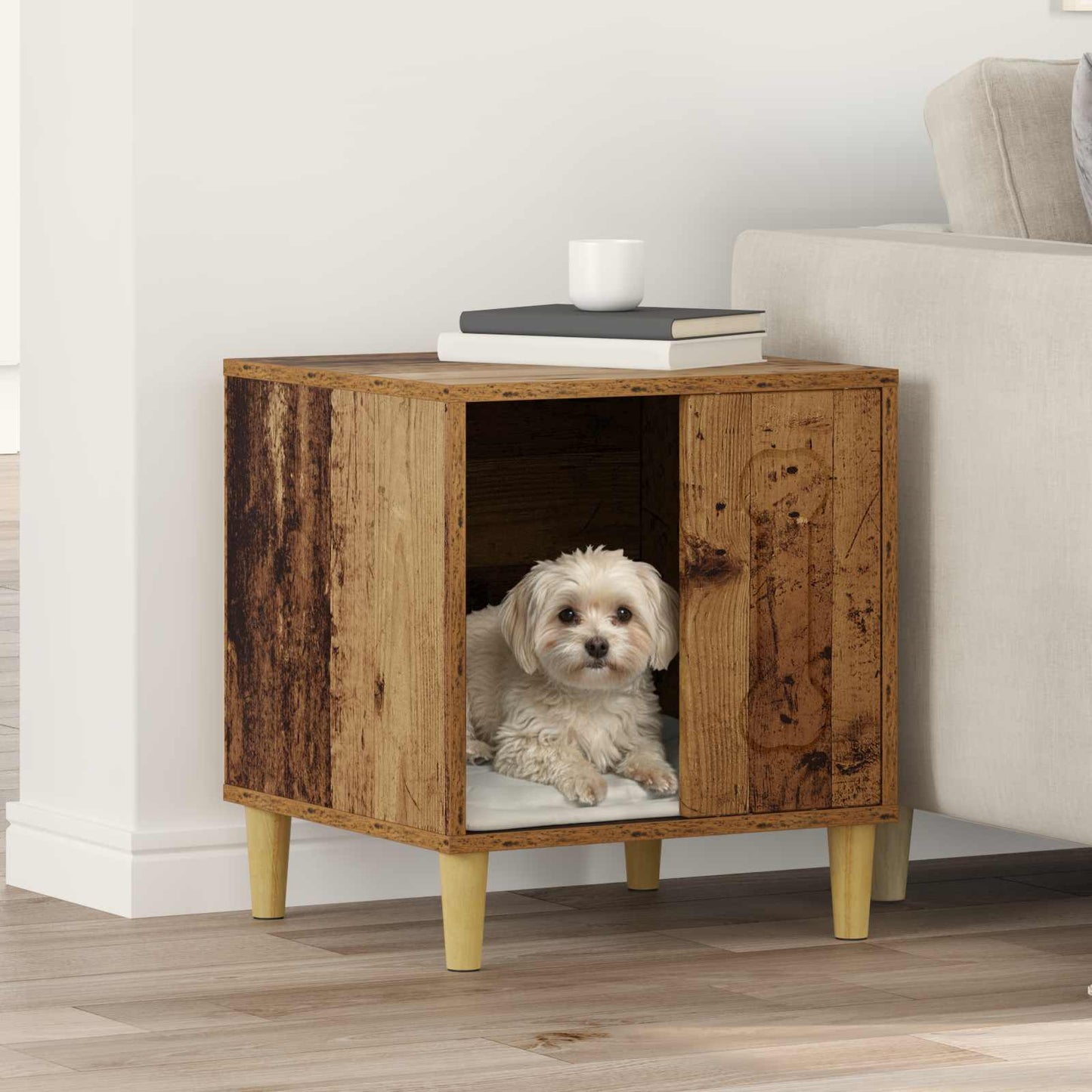 Casa Para Perros Madera Vieja 44 X 42 X 49 Cm_1
