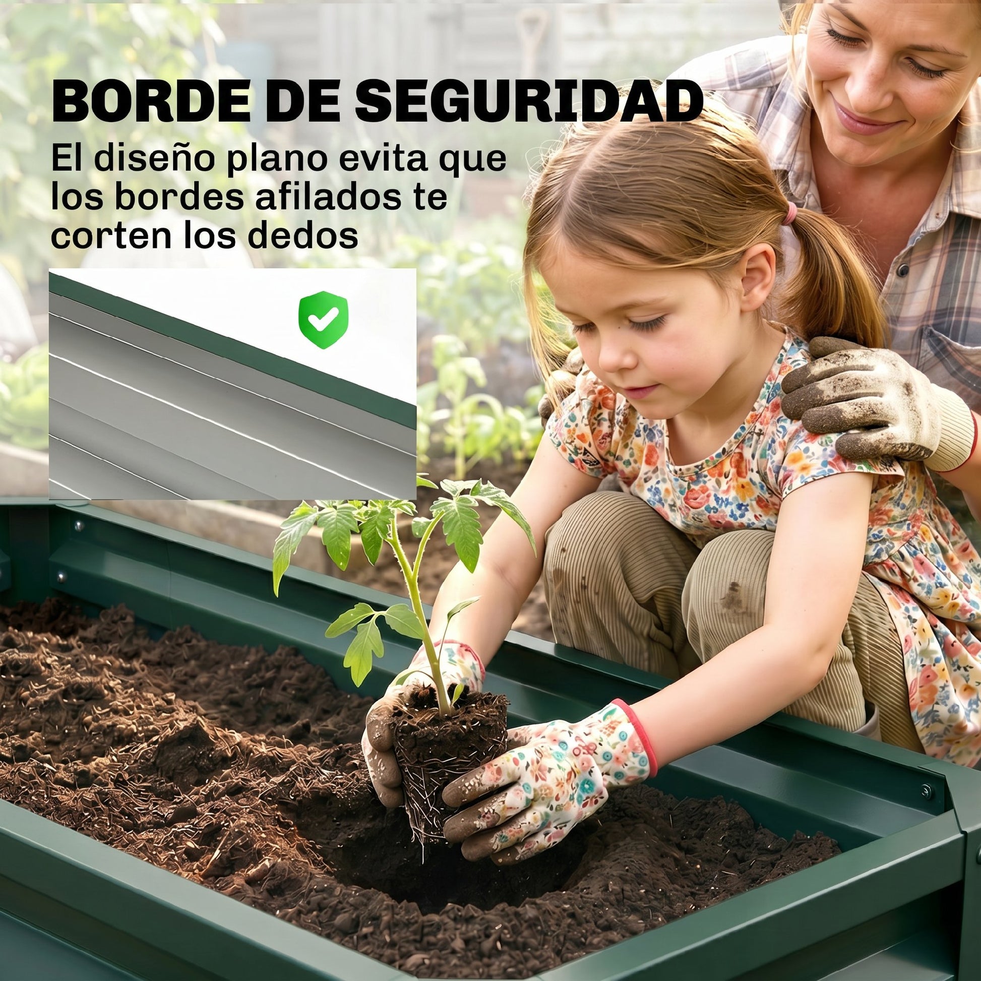 Outsunny Juego De 2 Jardineras Exterior Grandes De Acero 110x50x30 Cm Verde_5