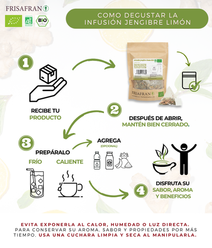 Infusión De Jengibre-limón |pirámides | Calidad | Frisafran 30 Uds_2