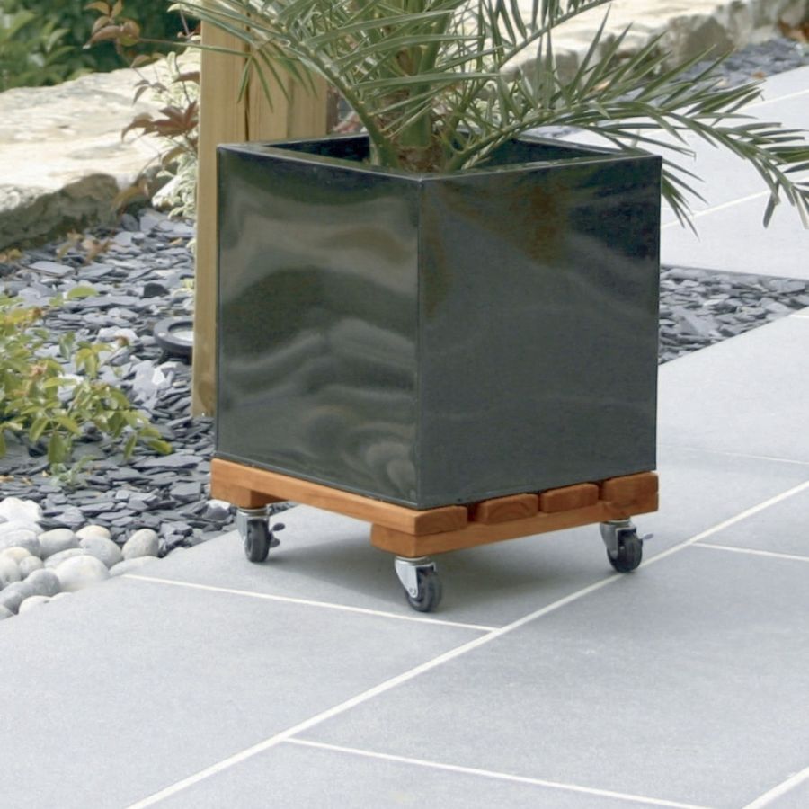 Soporte Con Ruedas Madera Flora Roll 30x30 Cm Nortene_3