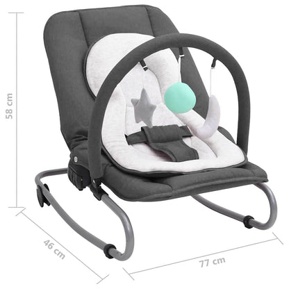 Vidaxl Hamaca Mecedora Para Bebés De Acero Gris Antracita_2