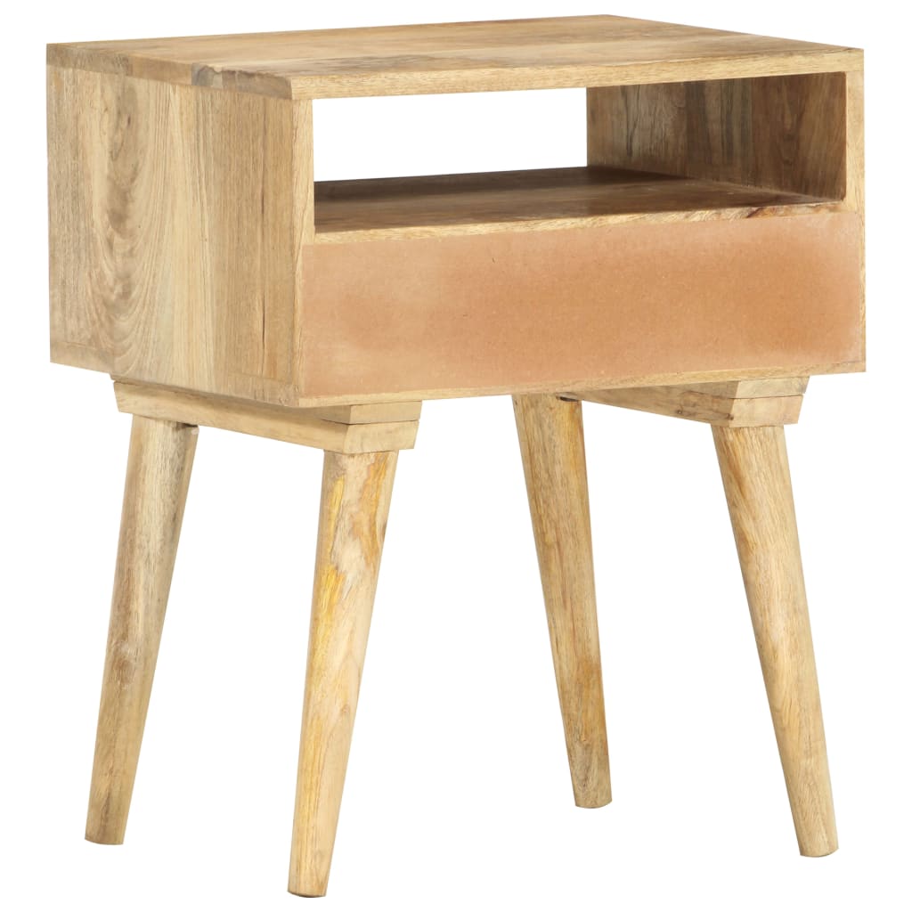 Mesita De Noche De Madera Maciza De Mango 40x35x50 Cm_2